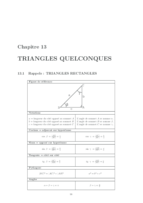 triangle quelconque propriété