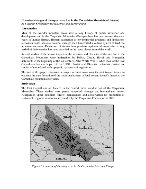 (PDF) Historical changes of the upper tree line in the Carpathian ...