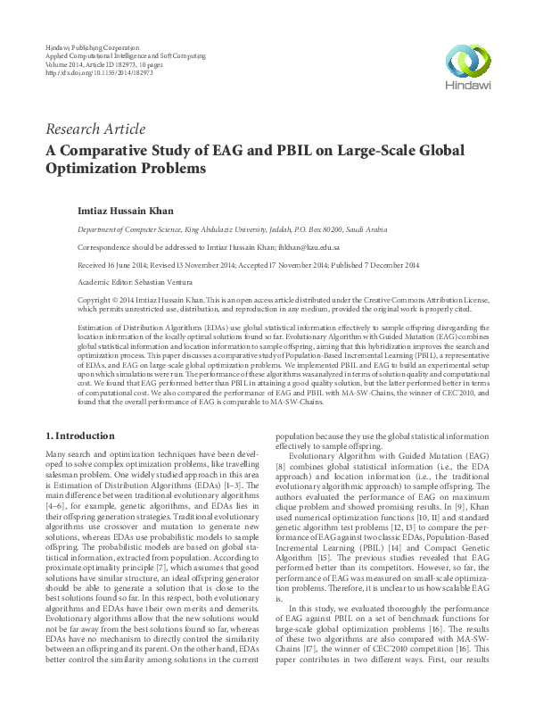 (PDF) A Comparative Study of EAG and PBIL on Large-Scale Global ...