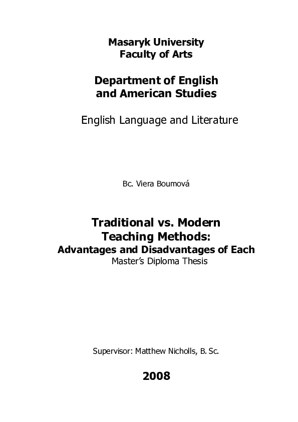 (PDF) English Language and Literature Traditional vs. Modern Teaching ...