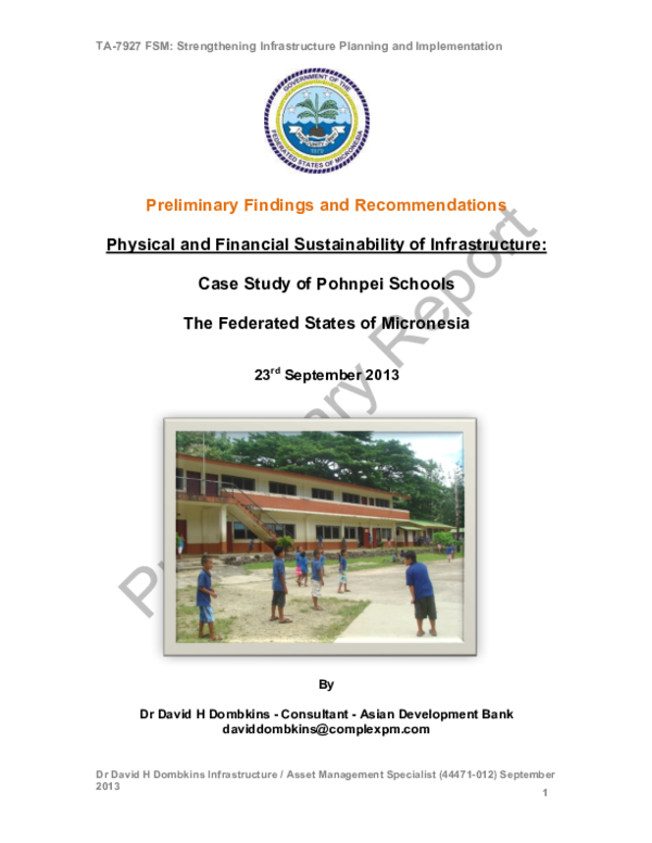 Pdf Ta 7927 Fsm Strengthening Infrastructure Planning And