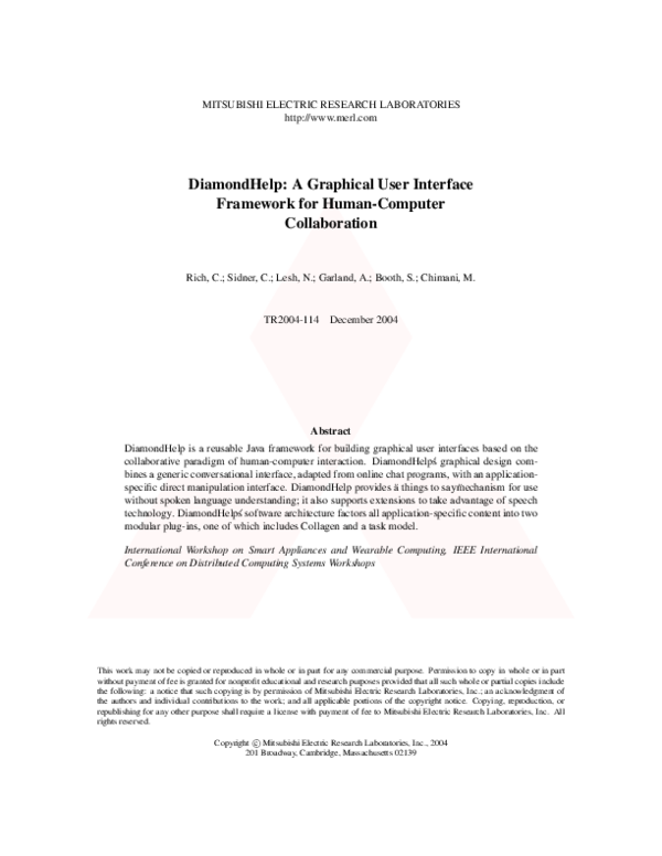 (PDF) DiamondHelp: A Graphical User Interface Framework for Human ...