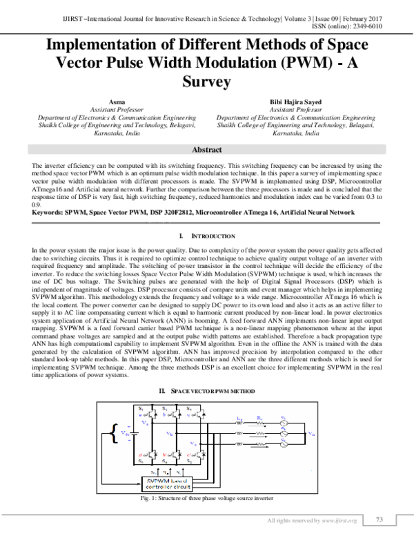 (PDF) Implementation of Different Methods of Space Vector Pulse Width ...
