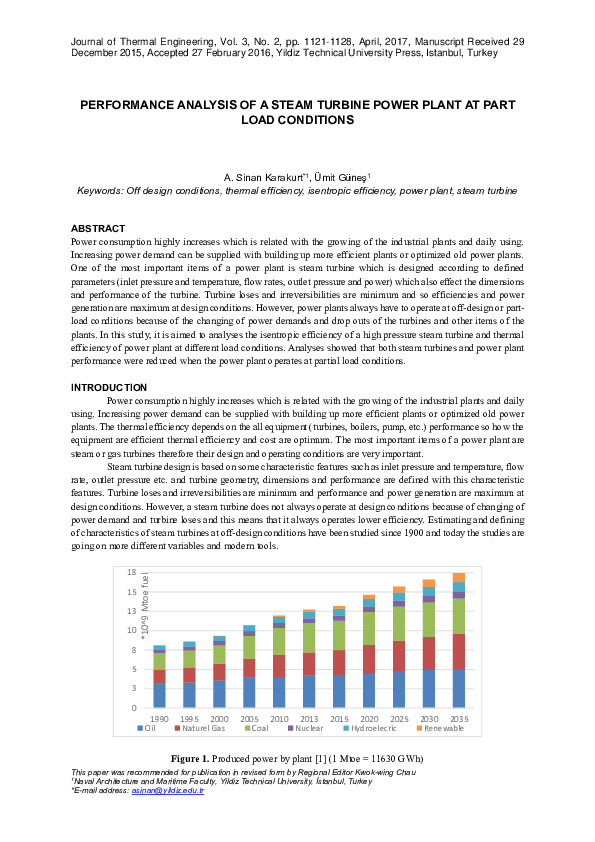 (PDF) Performance analysis of a steam turbine power plant at part load ...
