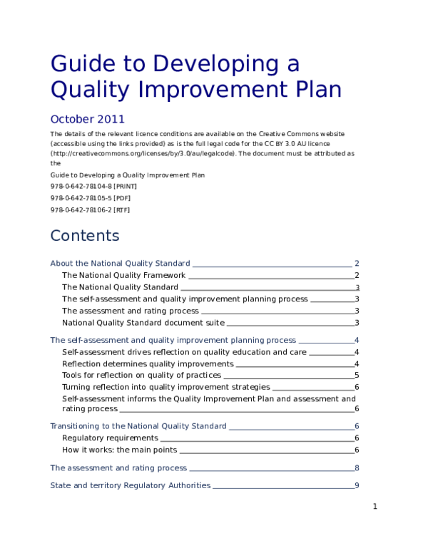 (DOC) Guide to Developing a Quality Improvement Plan Upendra Singh