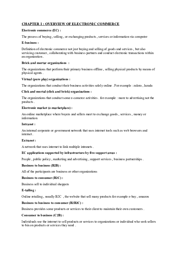 (DOC) CHAPTER 1 : OVERVIEW OF ELECTRONIC COMMERCE