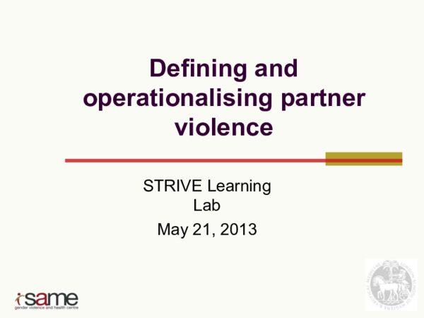 (PDF) Defining and operationalising partner violence