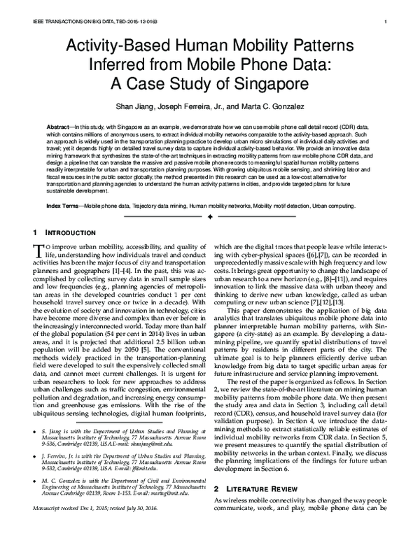 (PDF) Activity-Based Human Mobility Patterns Inferred from Mobile Phone ...