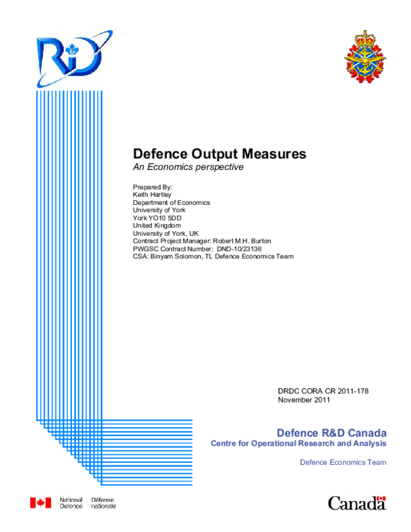 (PDF) Defence Output Measures: An Economics Perspective