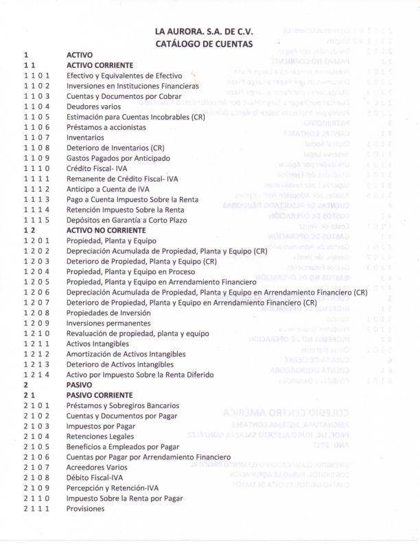 (PDF) Catalogo de Cuentas NIIF PARA PYMES 2017