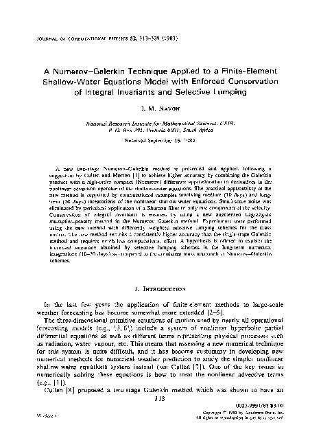 (PDF) A Numerov-Galerkin technique applied to a finite-element shallow ...