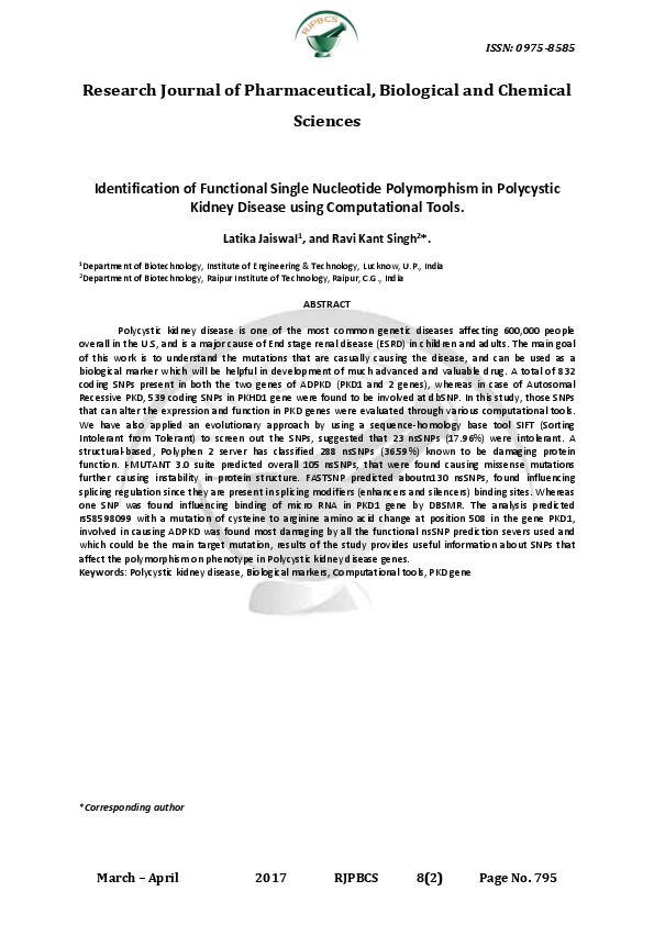 (PDF) Identification of Functional Single Nucleotide Polymorphism in ...