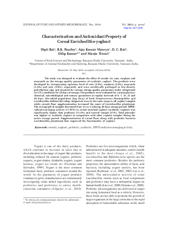 (PDF) Characterization and Antioxidant Property of Cereal Enriched Bio ...