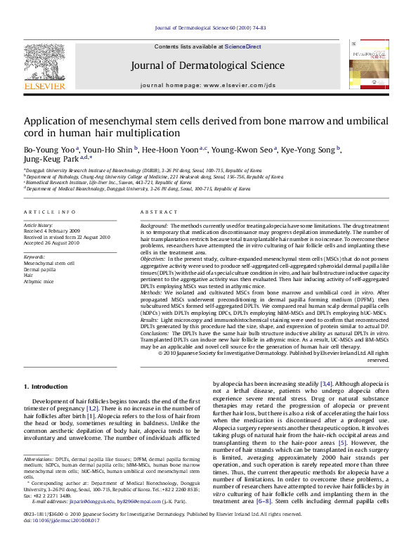(PDF) Application of mesenchymal stem cells derived from bone marrow ...