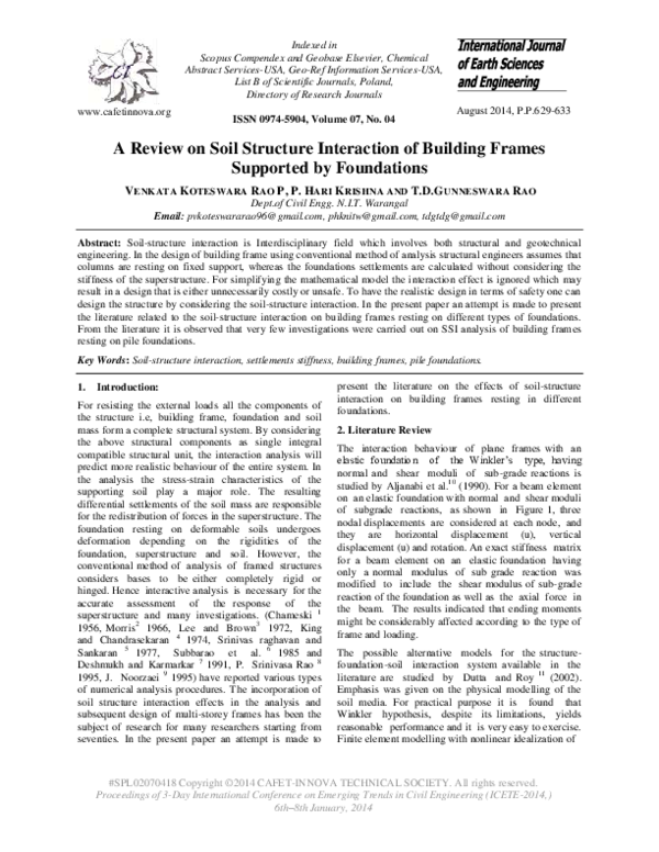 Pdf A Review On Soil Structure Interaction Of Building Frames Pdf A Review On Soil Structure Interaction Of Building Frames