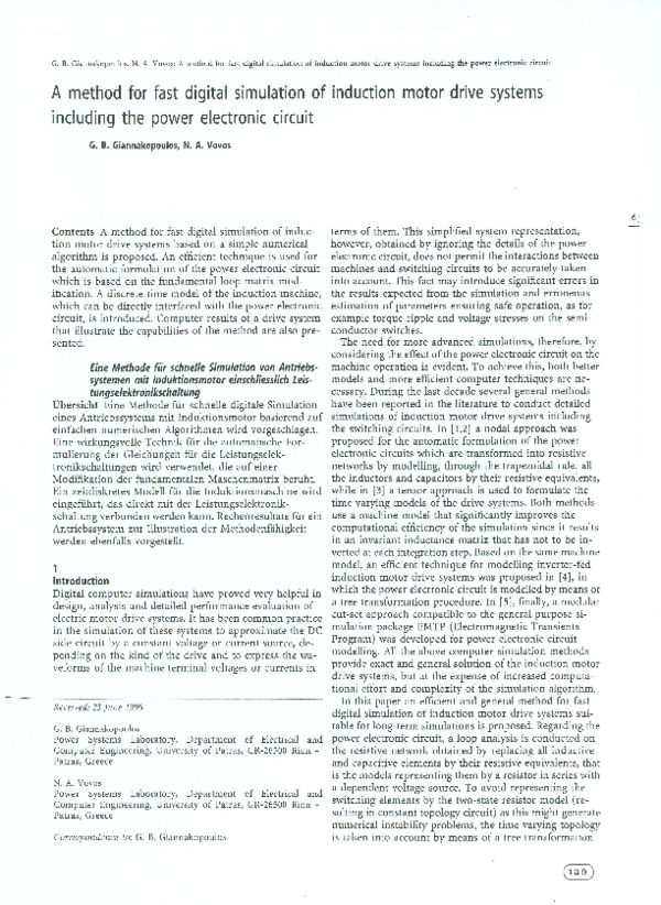(PDF) A method for fast digital simulation of induction motor drive ...