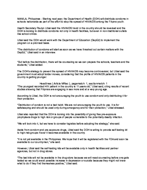 (DOC) DOH PROGRAM
