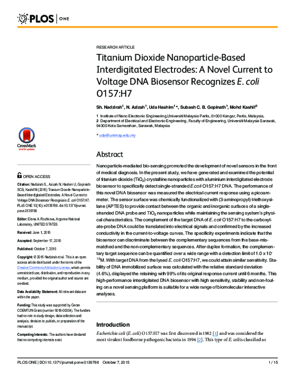 (PDF) Titanium Dioxide NanoparticleBased Interdigitated Electrodes A