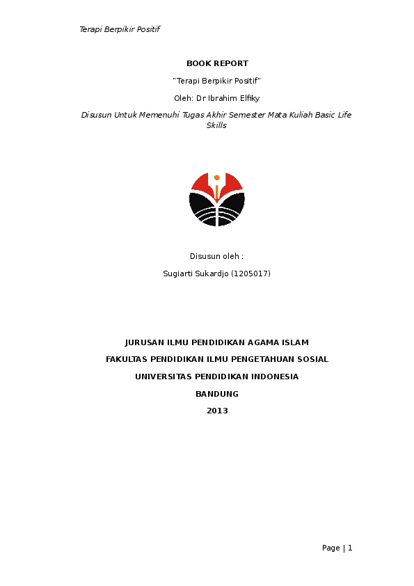 (DOC) book report terapi berpikir positif.docx sugiarti (DOC) book report terapi berpikir positif.docx sugiarti