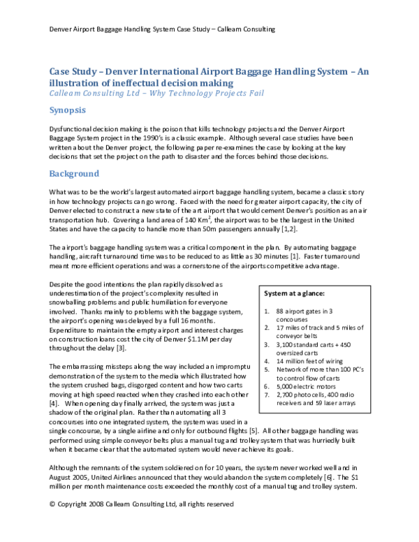 Denver international airport baggage handling system failure picture