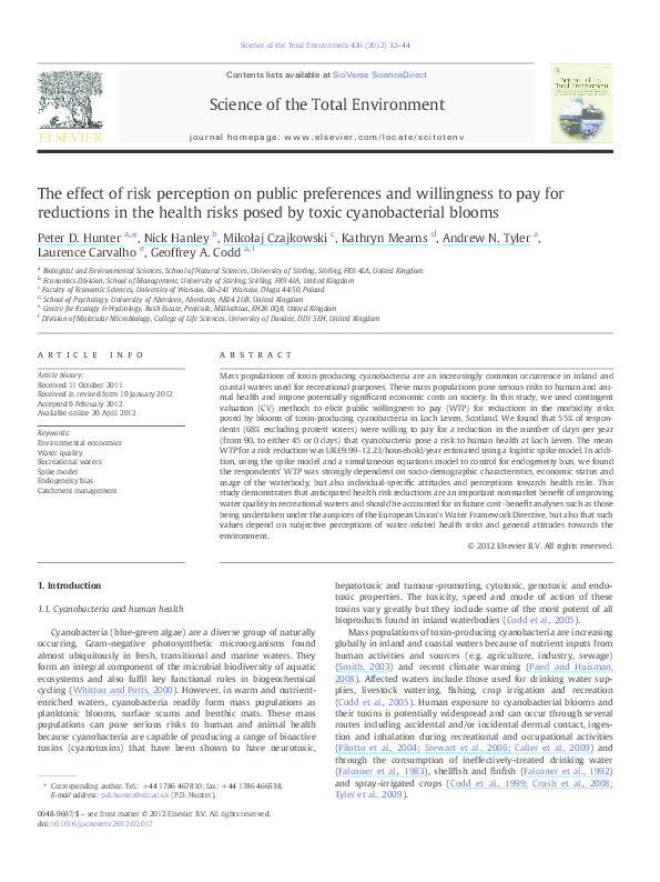 (PDF) The effect of risk perception on public preferences and ...