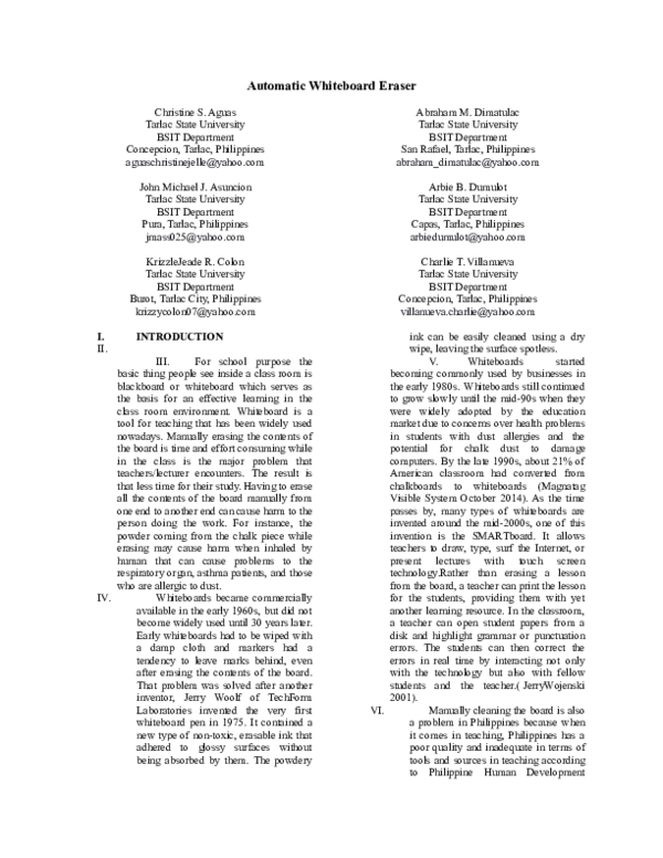 (DOC) Automatic Whiteboard Eraser Christine Aguas Academia.edu