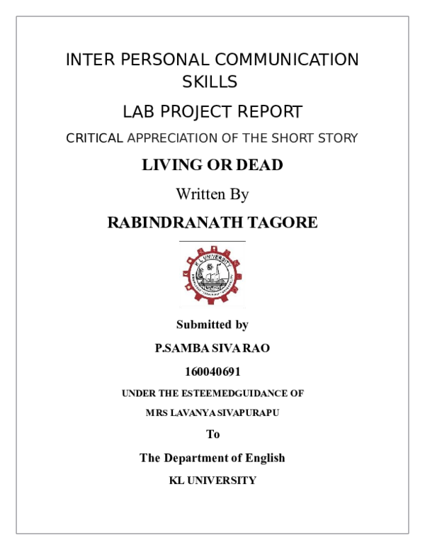 (DOC) INTER PERSONAL COMMUNICATION SKILLS LAB PROJECT REPORT CRITICAL ...