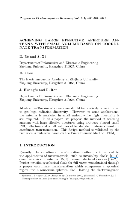 (PDF) Achieving Large Effective Aperture Antenna with Small Volume ...