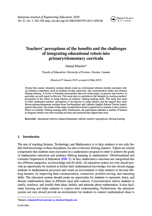 (PDF) Teachers’ perceptions of the benefits and the challenges of ...