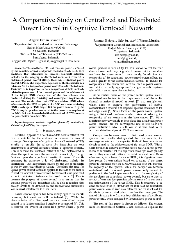 (PDF) A Comparative Study on Centralized and Distributed Power Control ...