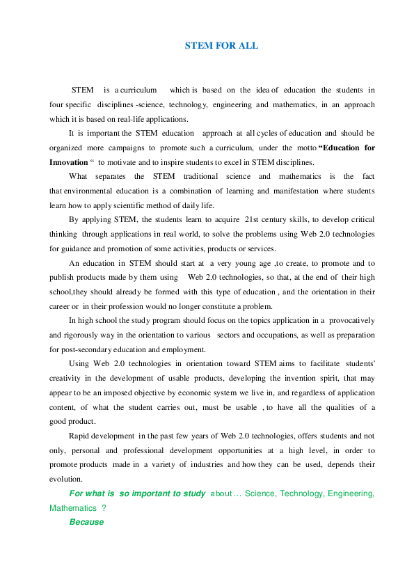 (PDF) STEM FOR ALL