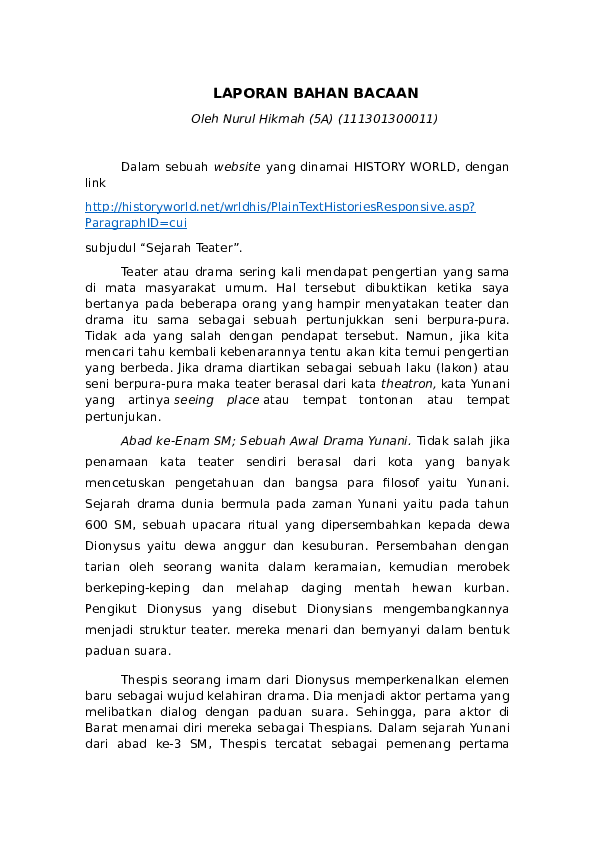 Mengonversi Teks Cerita Sejarah Menjadi Drama Terkait Teks