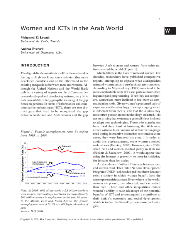 (PDF) Women and ICTs in the Arab World