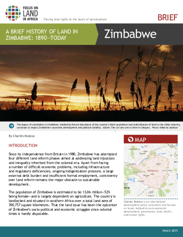 (PDF) BRIEF Placing land rights at the heart of development A Brief