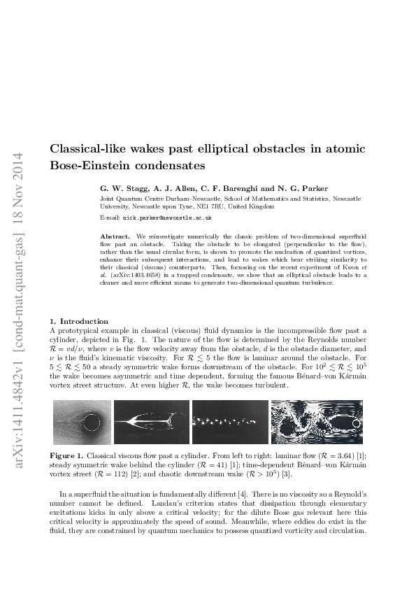 (PDF) Classical-like wakes past elliptical obstacles in atomic Bose ...