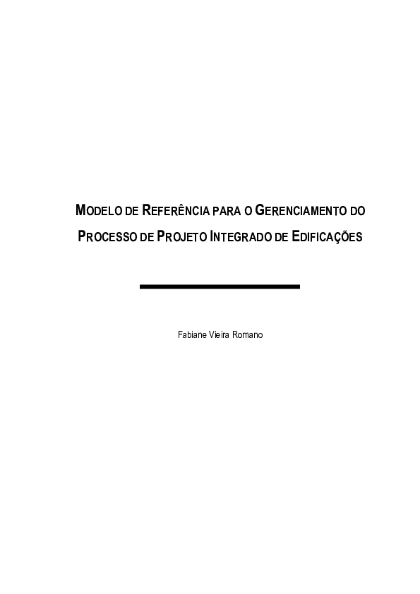  PDF MODELO DE REFER NCIA PARA O GERENCIAMENTO DO PROCESSO DE PROJETO 