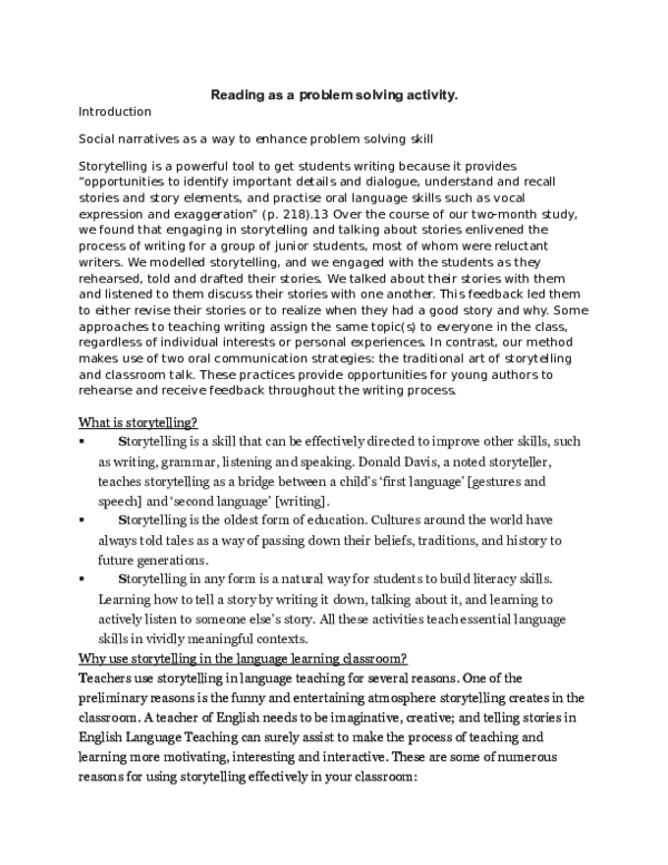 (DOC) Reading as a problem solving activity | khaled abdullah