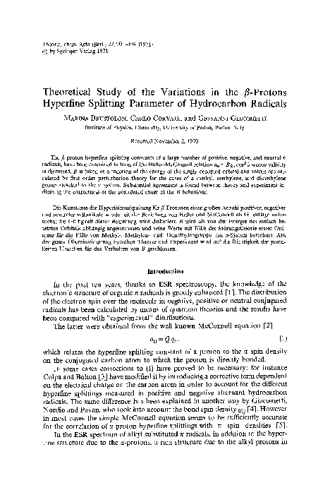 (PDF) Theoretical study of the variations in the ?-protons hyperfine ...