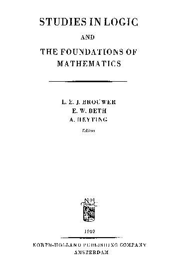 (PDF) STUDIES IN LOGIC AND THE FOUNDATIONS OF MATHEMATICS