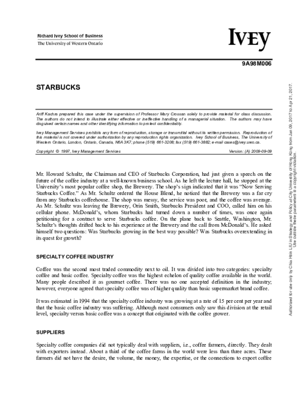 Starbucks human resource management case study image