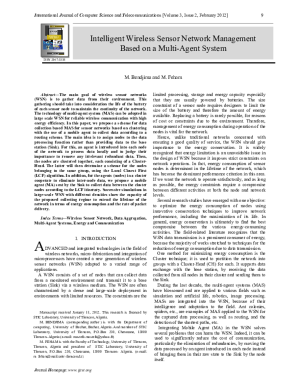 (PDF) Intelligent Wireless Sensor Network Management Based on a Multi ...