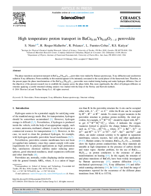 (PDF) CERAMICS INTERNATIONAL Rolando RoqueMalherbe Academia.edu