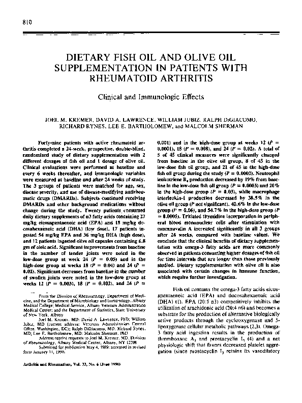 (PDF) Dietary fish oil and olive oil supplementation in patients with ...