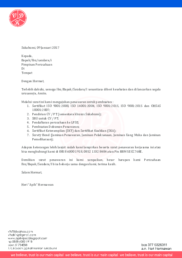 Free Pdf Surat Penawaran Kerjasama Moga Barokah Academia Edu
