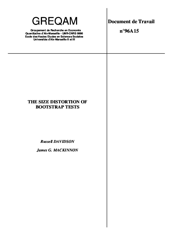 (PDF) The Size Distortion of Bootstrap Tests