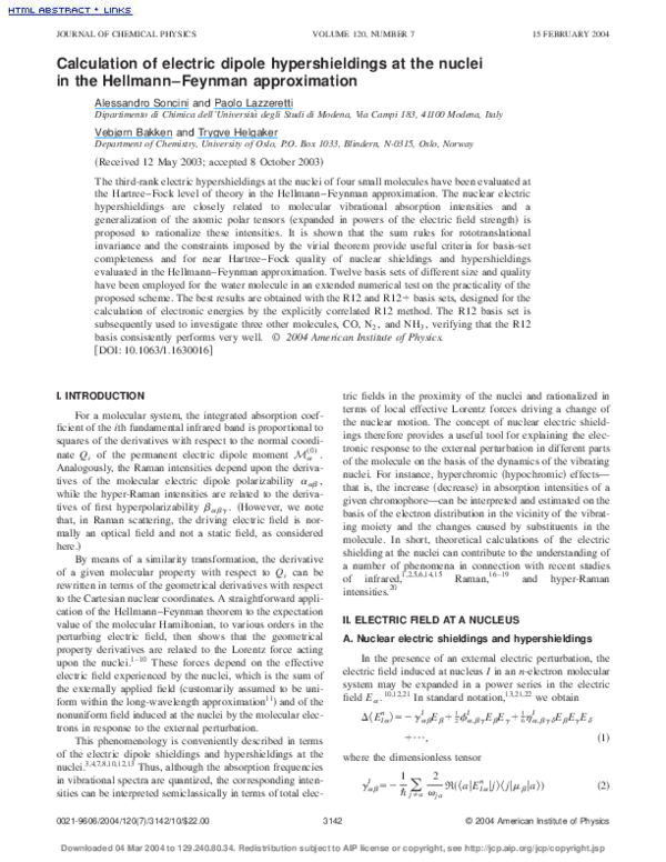 (PDF) Calculation of electric dipole hypershieldings at the nuclei in ...
