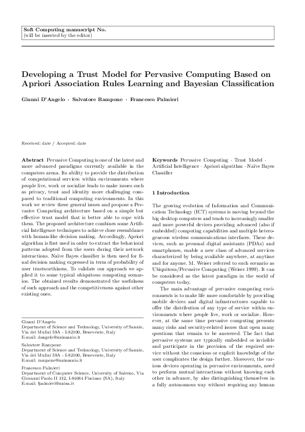 (PDF) Developing a Trust Model for Pervasive Computing Based on Apriori ...
