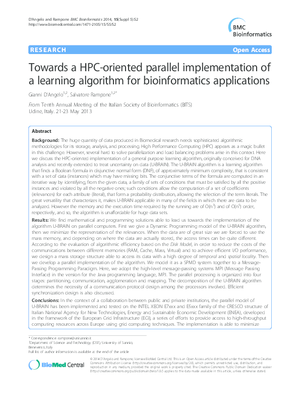 (PDF) Towards a HPC-oriented parallel implementation of a learning ...
