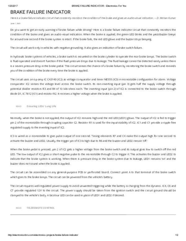 (PDF) BRAKE FAILURE INDICATOR Nitesh Mangal Academia.edu