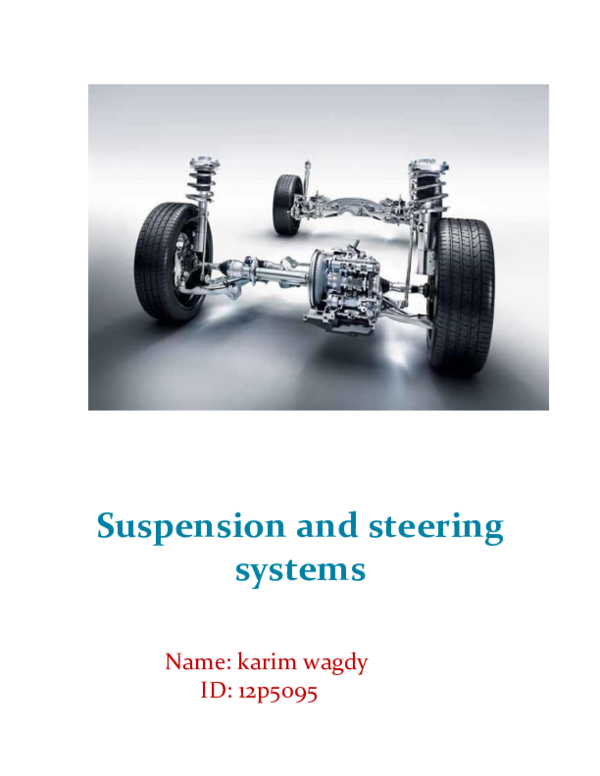 (PDF) Suspension and steering systems Karim Wagdy Academia.edu